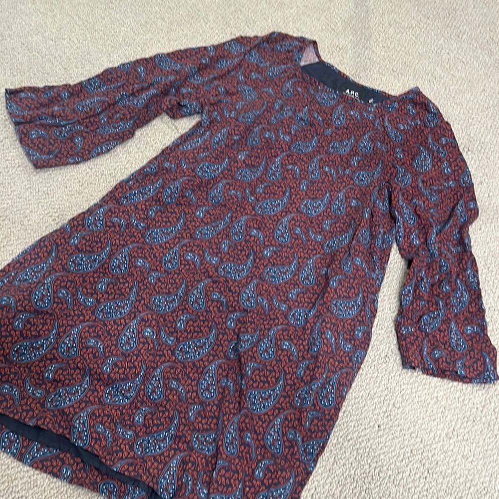A.P.C. Red and Blue Paisley Mini Dress